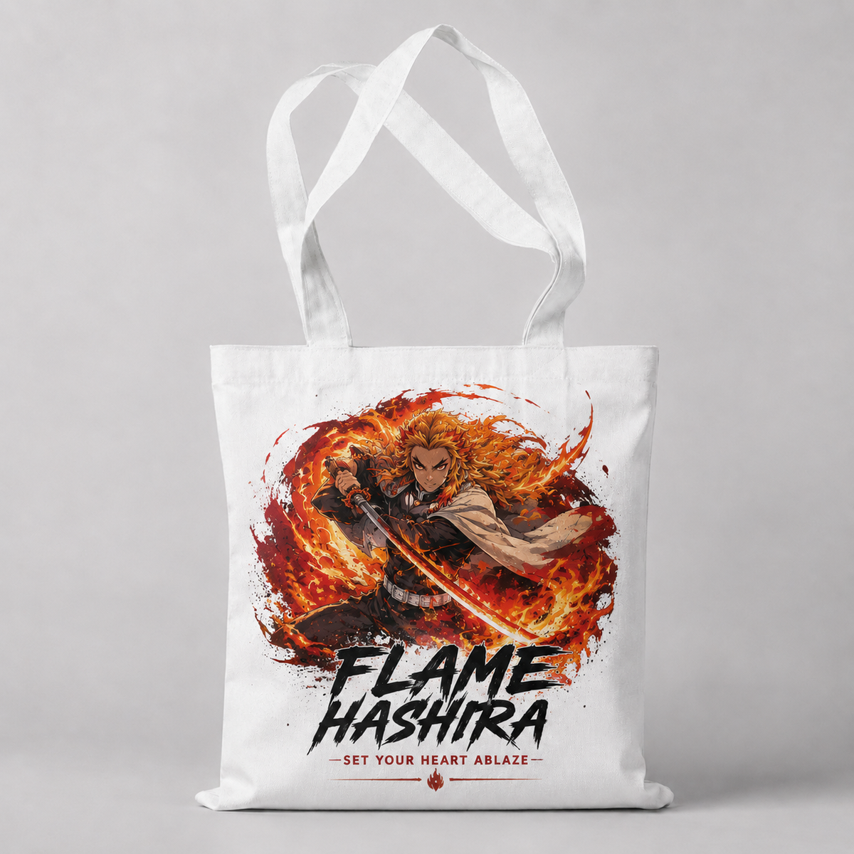 Kyojuro Rengoku Demon Slayer Anime Canvas Tote Bag - Flame Hashira Blaze