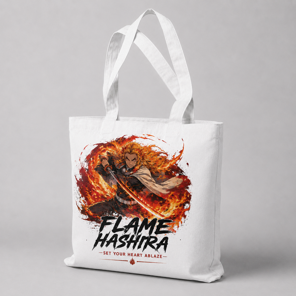 Kyojuro Rengoku Demon Slayer Anime Canvas Tote Bag - Flame Hashira Blaze