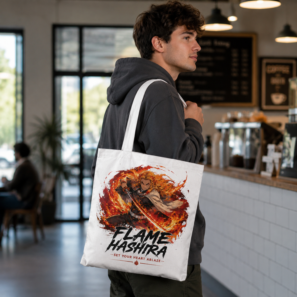 Kyojuro Rengoku Demon Slayer Anime Canvas Tote Bag - Flame Hashira Blaze