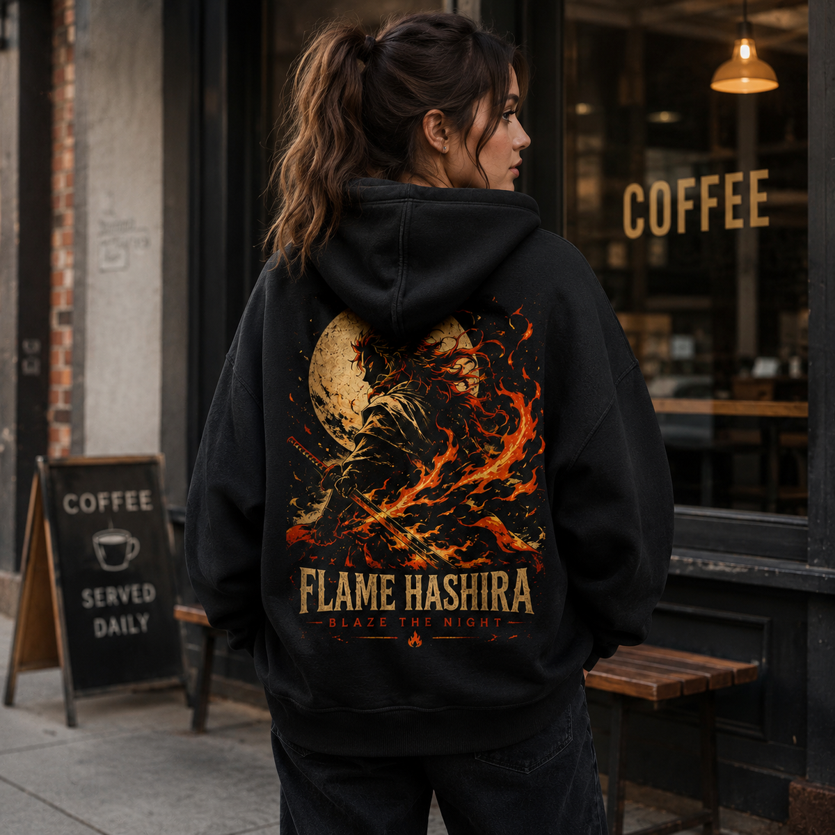 Kyojuro Rengoku Demon Slayer Anime Hoodie - Flame Hashira - Style 04