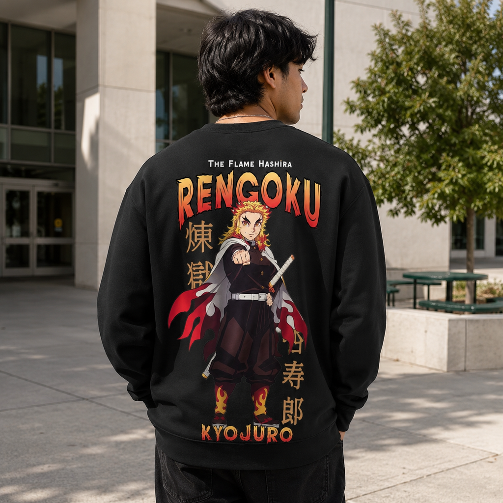 Kyojuro Rengoku Demon Slayer Anime Sweatshirt - Flame Hashira Portrait