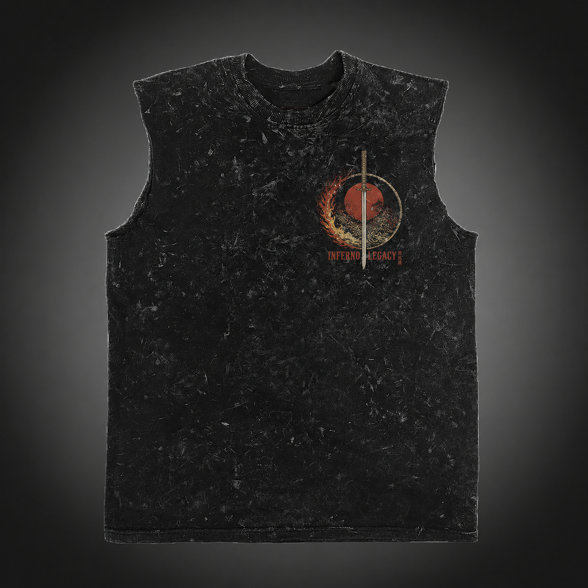 Kyojuro Rengoku Demon Slayer Anime Tank Top - Flame Pillar Acid Wash Vest