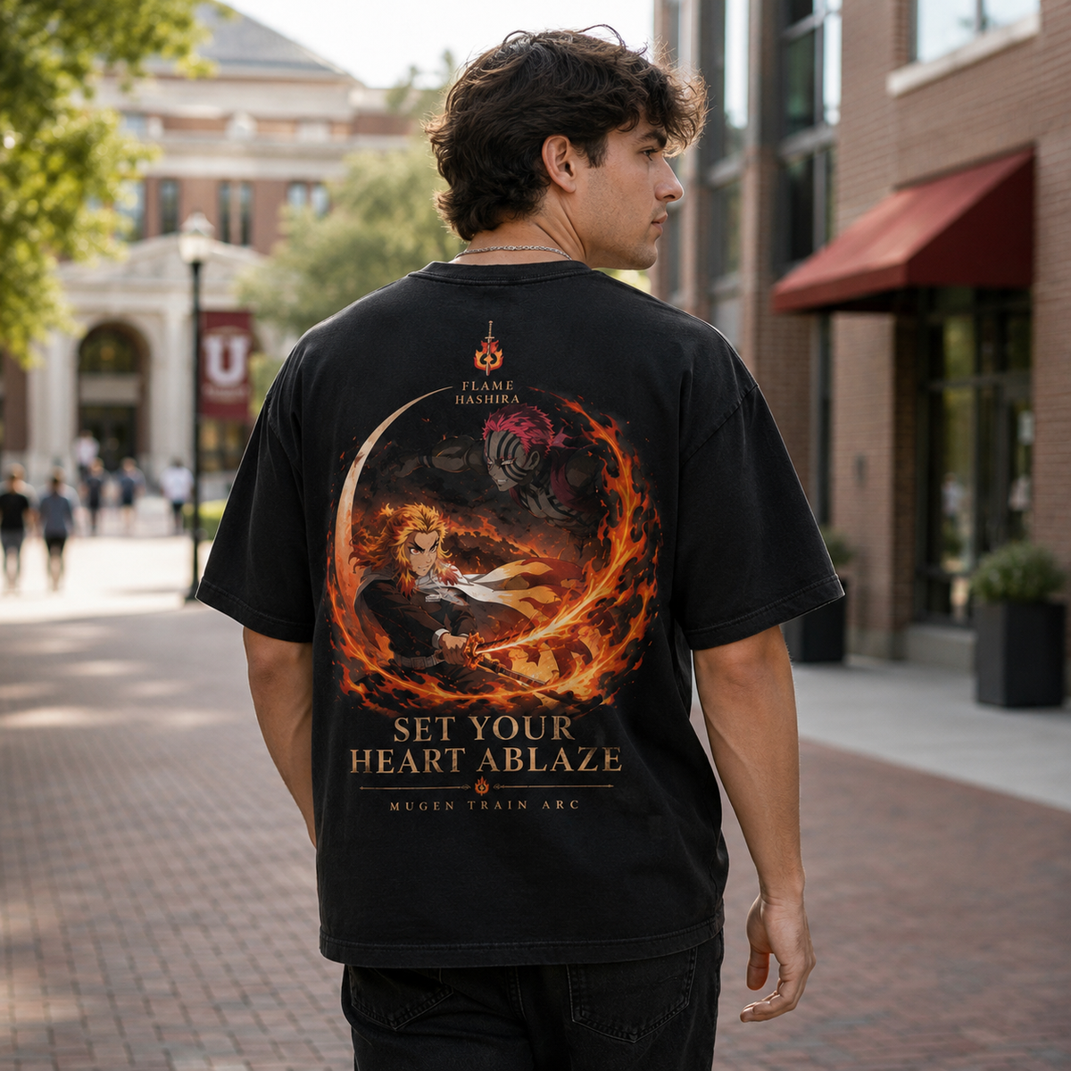 Kyojuro Rengoku Demon Slayer Anime Graphic Tee - Set Your Heart Ablaze