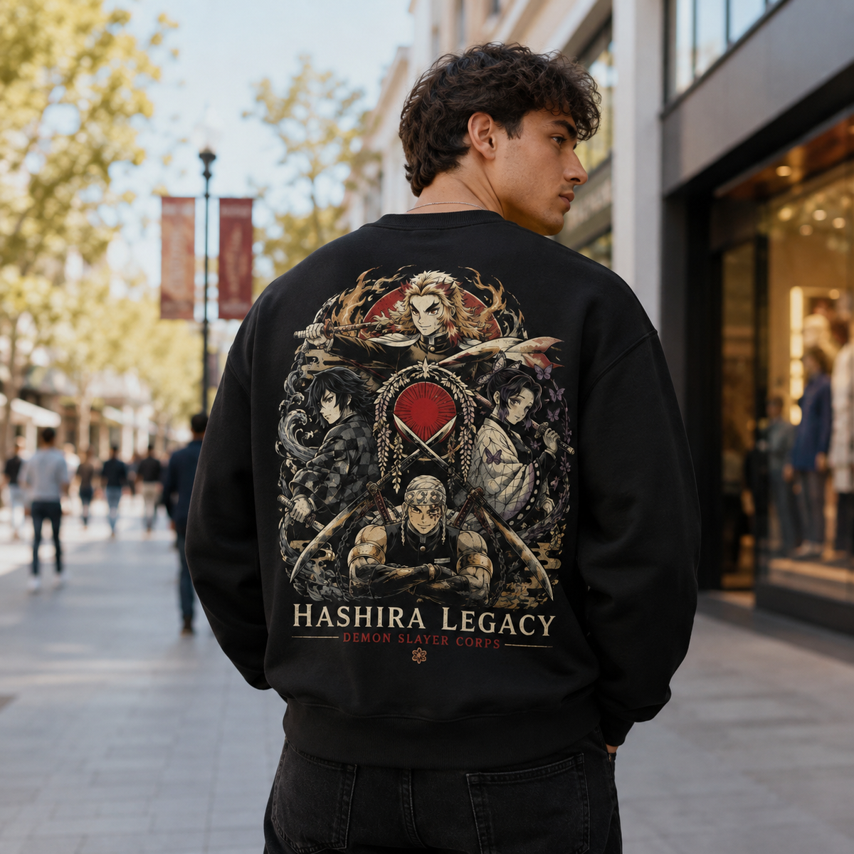 Kyojuro Rengoku, Giyu Tomioka, Shinobu Kocho, Tengen Uzui Demon Slayer Anime Sweatshirt - Corps Assembly
