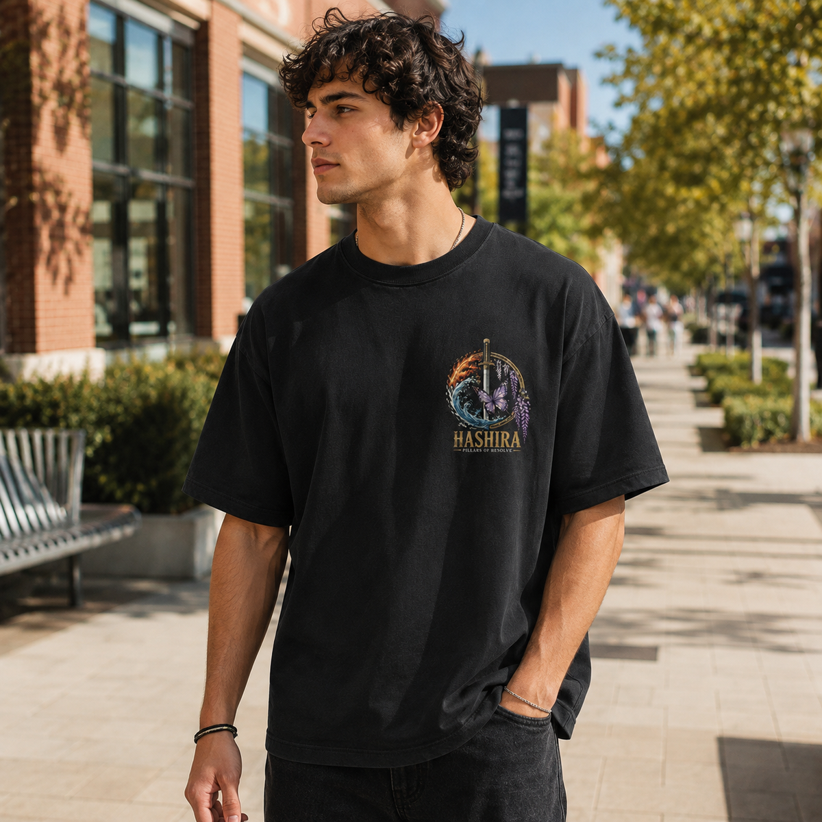 Kyojuro Rengoku, Giyu Tomioka, Shinobu Kocho, Tengen Uzui Demon Slayer Anime Graphic Tee - Pillars Of Resolve