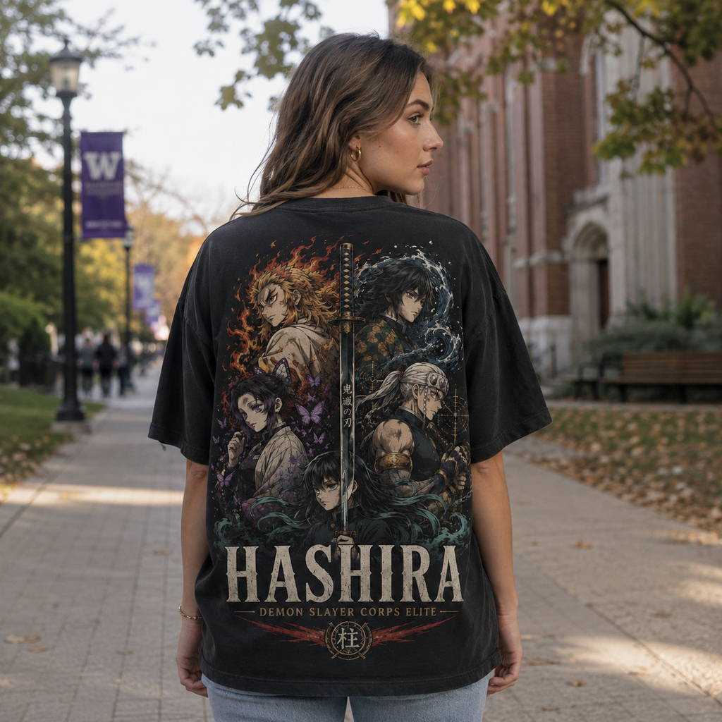 Kyojuro Rengoku, Giyu Tomioka, Shinobu Kocho, Tengen Uzui, Muichiro Tokito Demon Slayer Anime Graphic Tee - Corps Elite