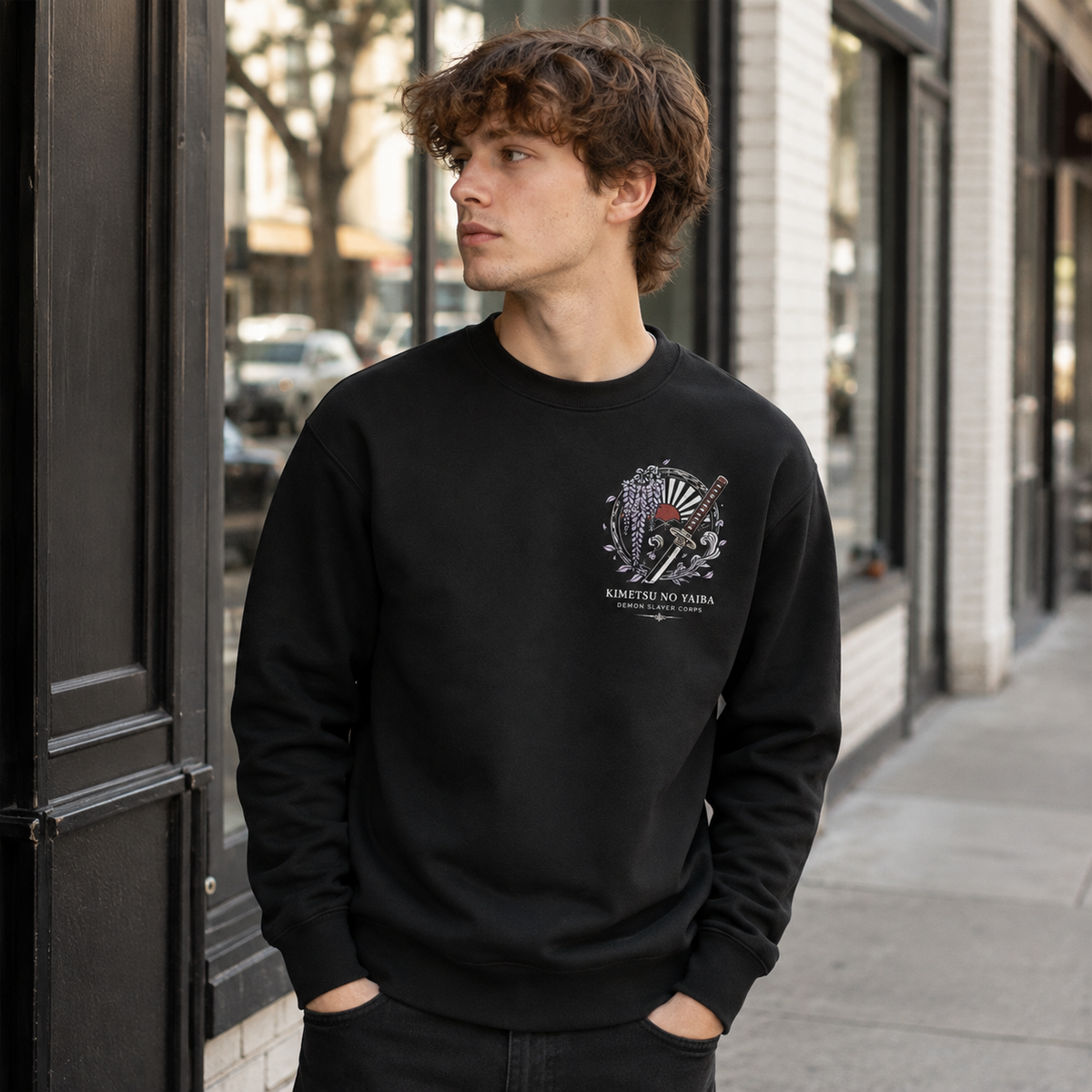 Kyojuro Rengoku, Giyu Tomioka, Tanjiro Kamado, Nezuko Kamado Demon Slayer Anime Sweatshirt - Breathe Fight Protect