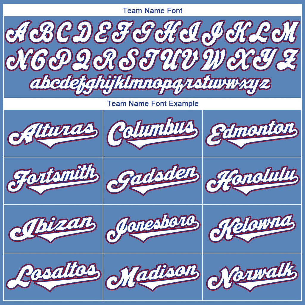 Custom Baseball Jersey - Light Blue White-Red Throwback Rib-Knit - Style LightBlue0029