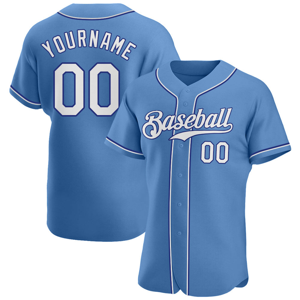 Custom Baseball Jersey - Light Blue White-Royal