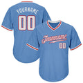 Custom Baseball Jersey - Light Blue White-Red Throwback Rib-Knit - Style LightBlue0053