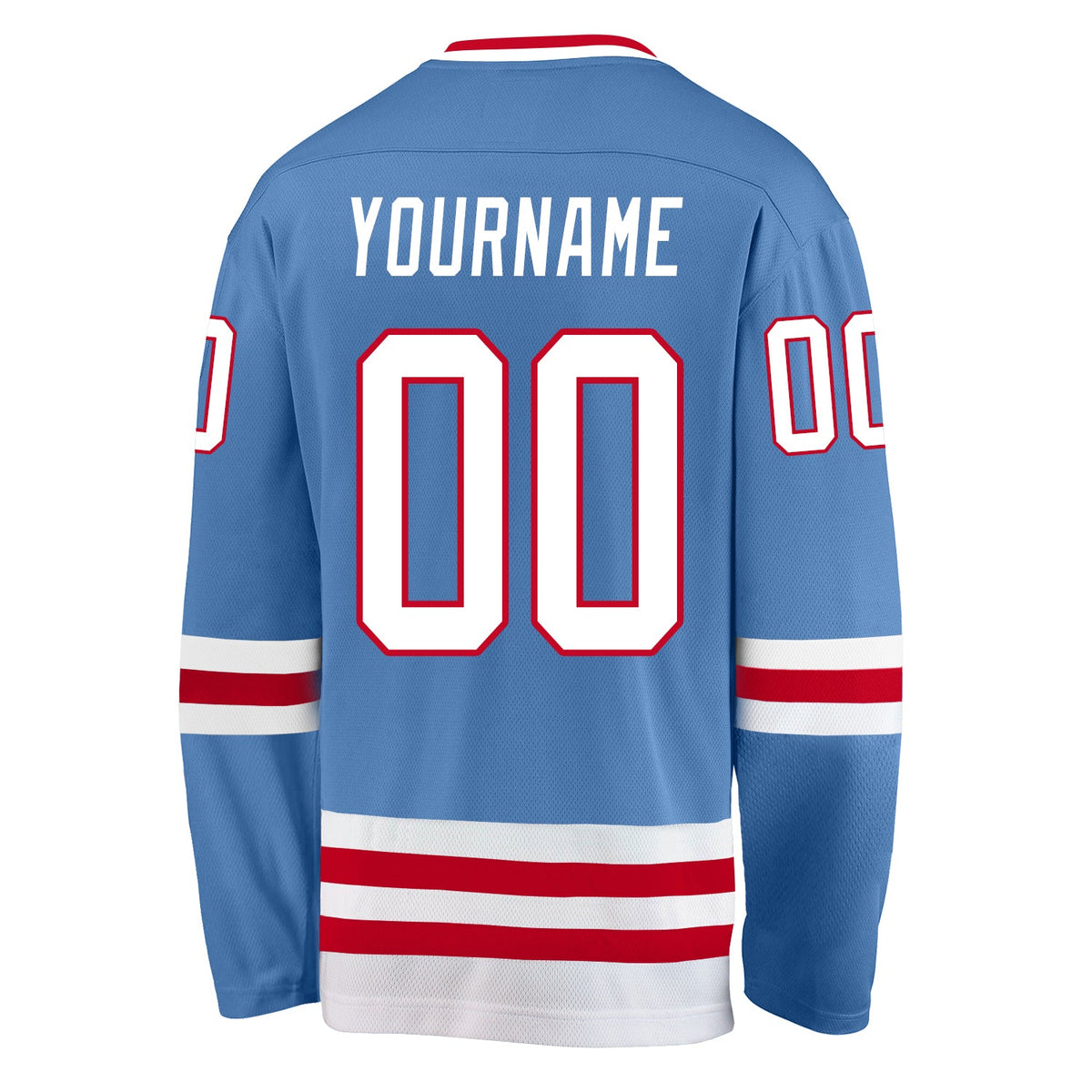 Custom Hockey Jersey - Light Blue White-Red