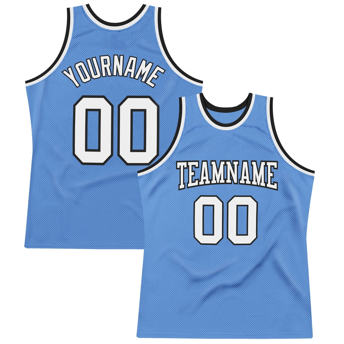 Custom Basketball Jersey - Light Blue White-Black Throwback