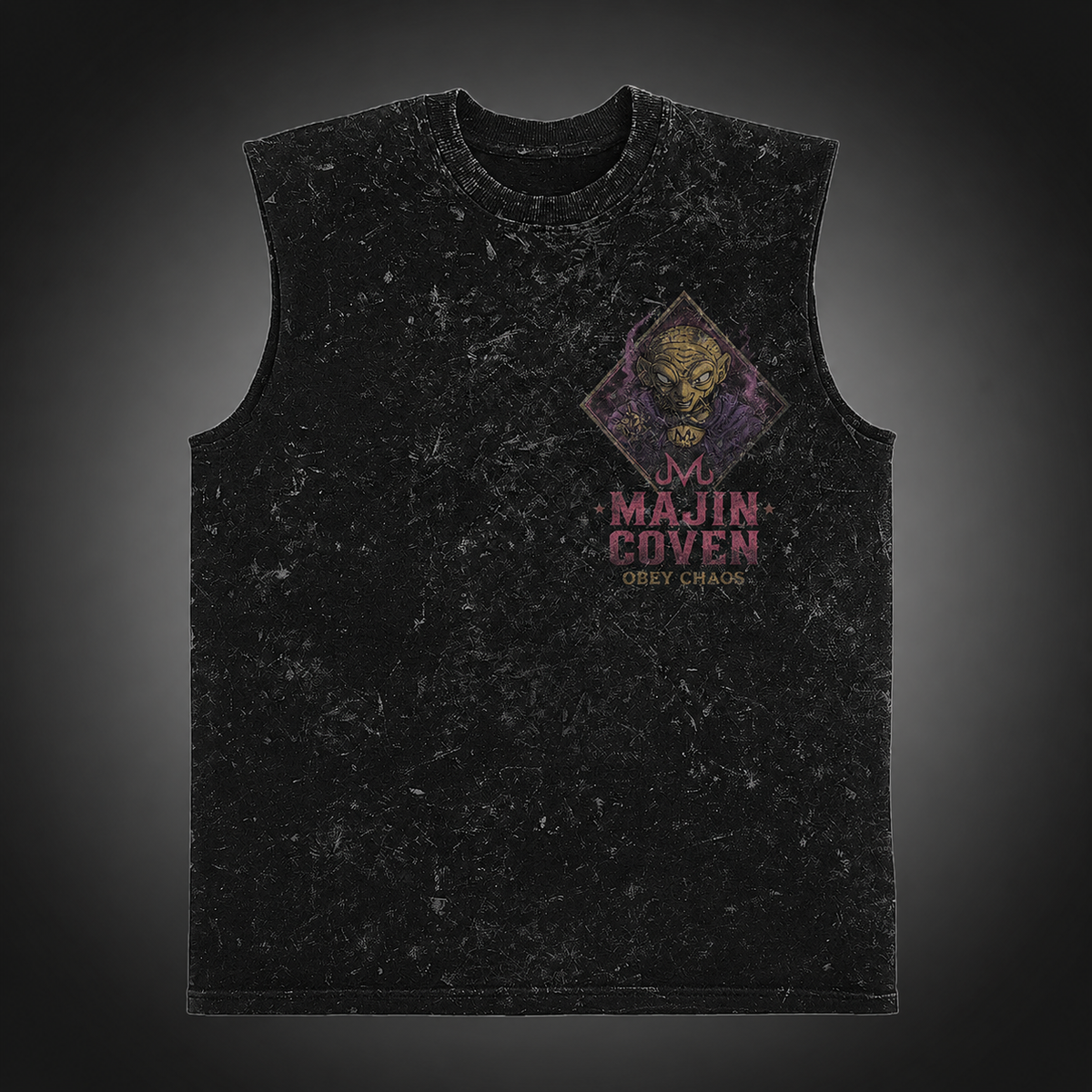 Majin Buu & Babidi Dragon Ball Anime Tank Top - Majin Coven Acid Wash Vest