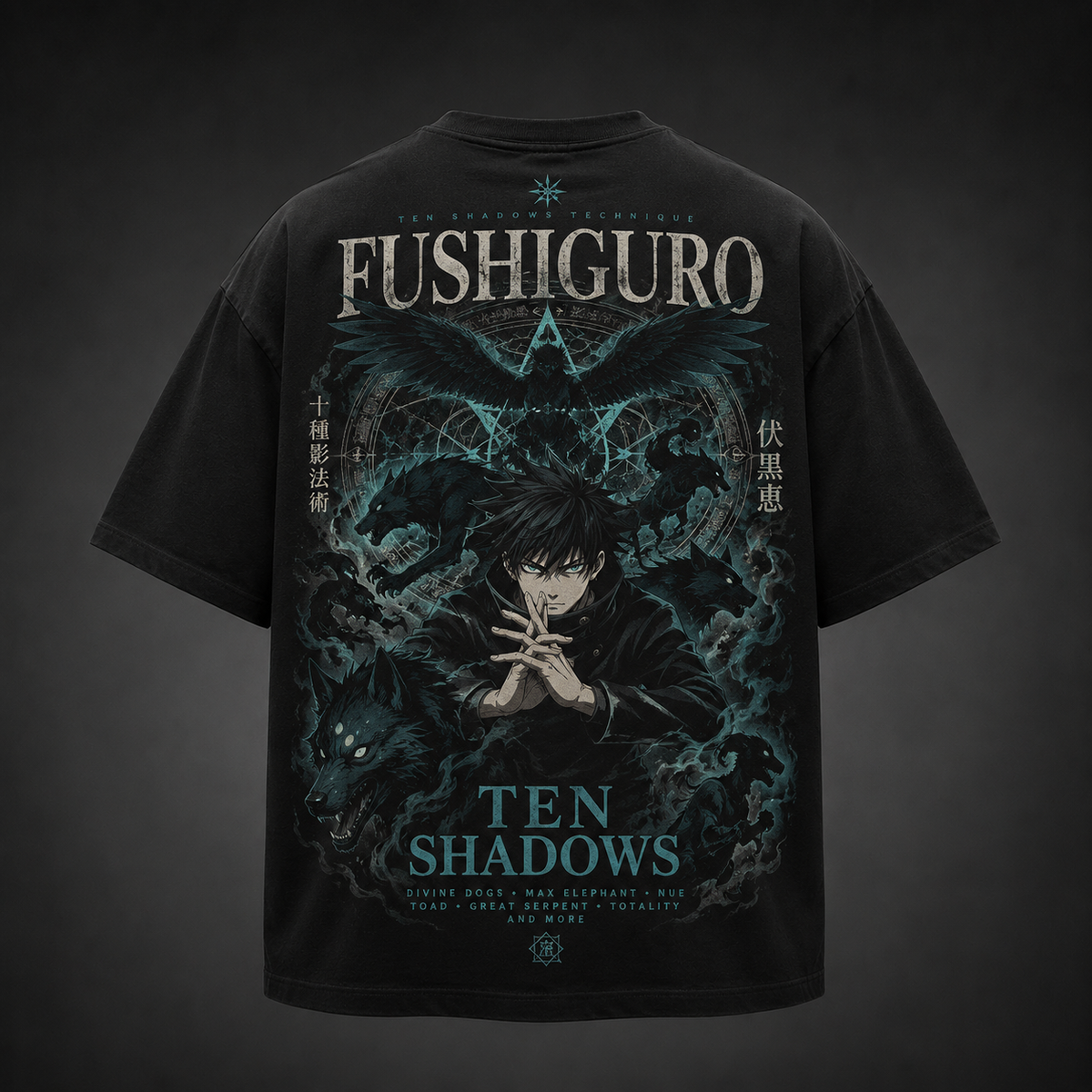 Megumi Fushiguro Jujutsu Kaisen Anime Graphic Tee - Ten Shadows Technique