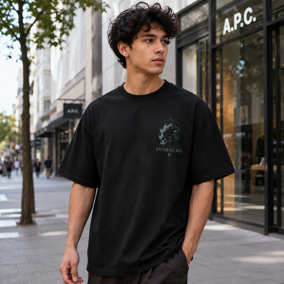 Megumi Fushiguro Jujutsu Kaisen Anime Graphic Tee - Ten Shadows Technique