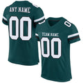 Custom Football Jersey - Midnight Green White-Black Mesh