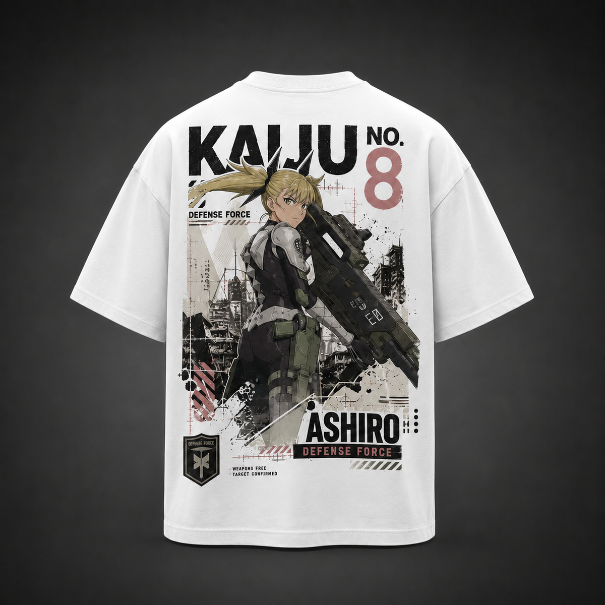 Mina Ashiro Kaiju No. 8 Anime Graphic Tee - Ashiro Weapons Free