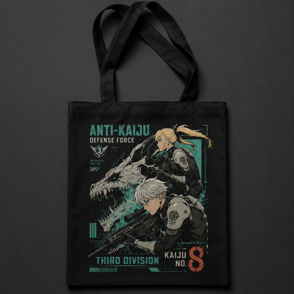 Mina Ashiro & Soshiro Hoshina Kaiju No. 8 Anime Canvas Tote Bag - Third Division Duo