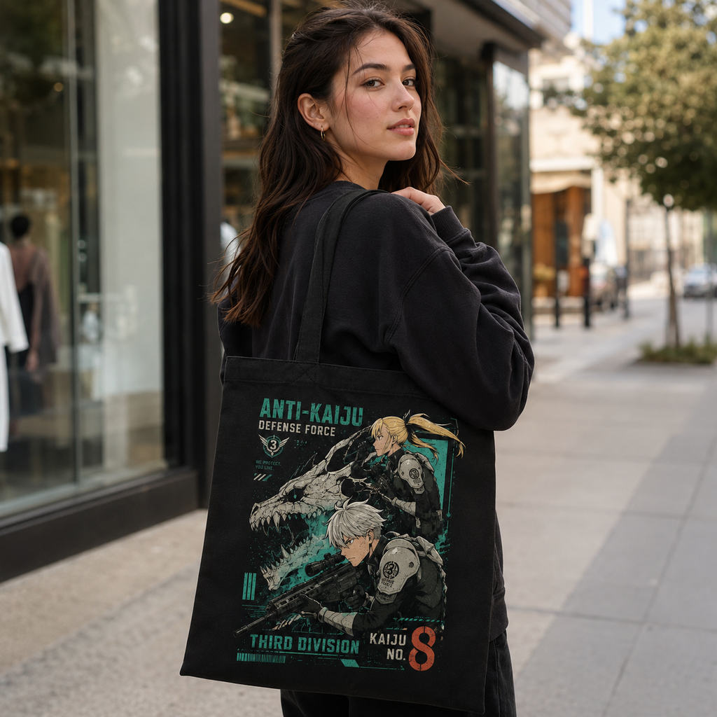 Mina Ashiro & Soshiro Hoshina Kaiju No. 8 Anime Canvas Tote Bag - Third Division Duo