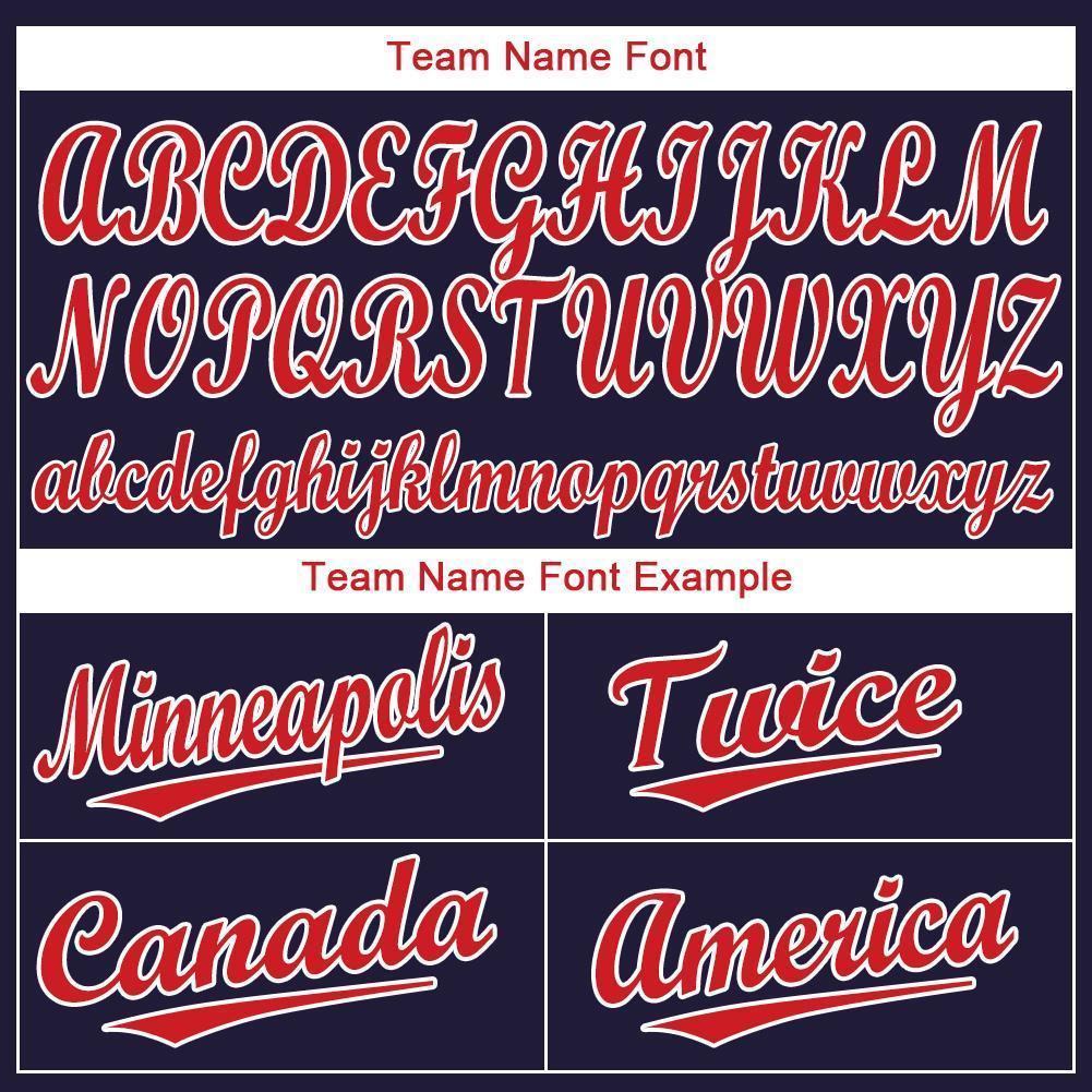 Custom Baseball Jersey - Navy Red-White