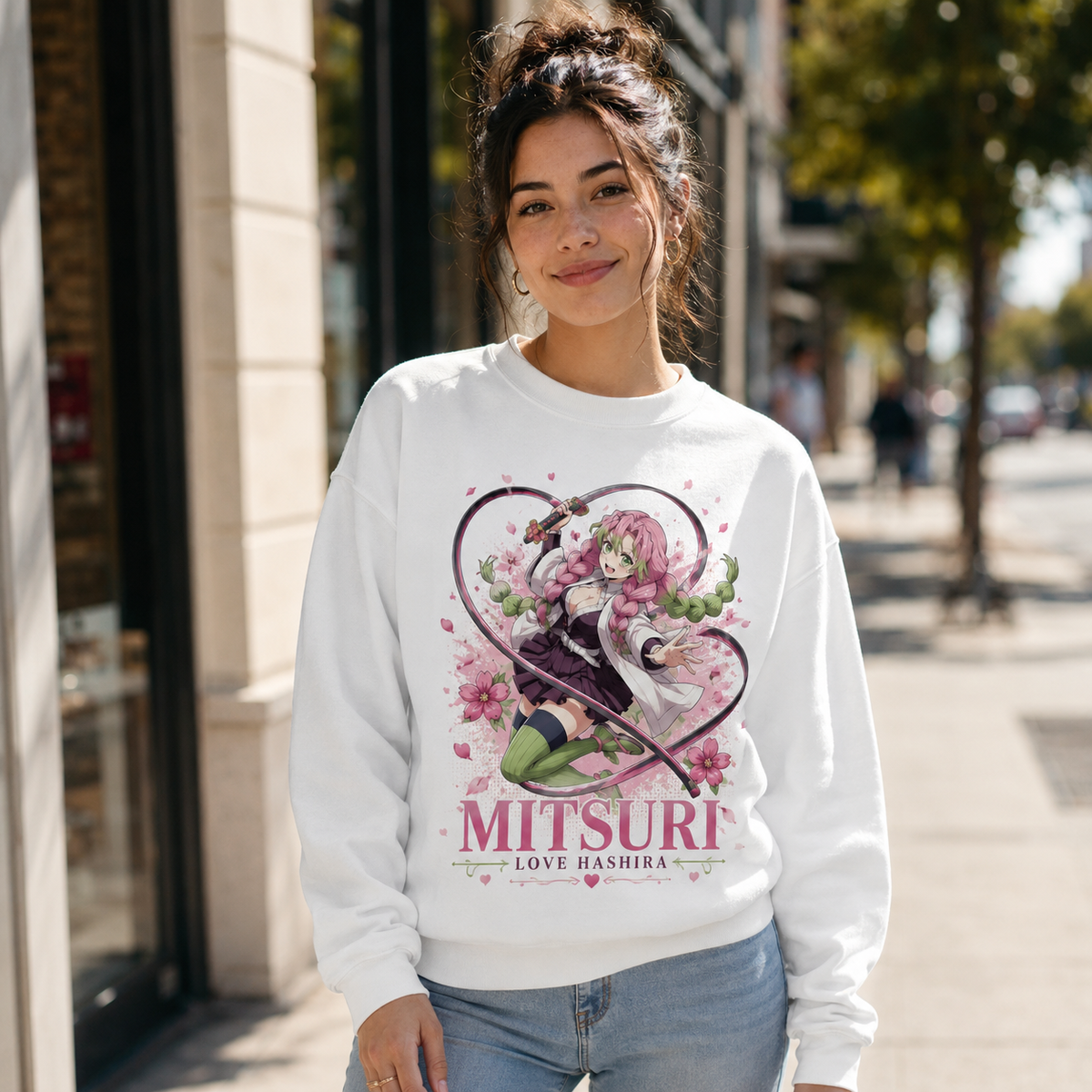 Mitsuri Kanroji Demon Slayer Anime Sweatshirt - Love Breathing Bloom