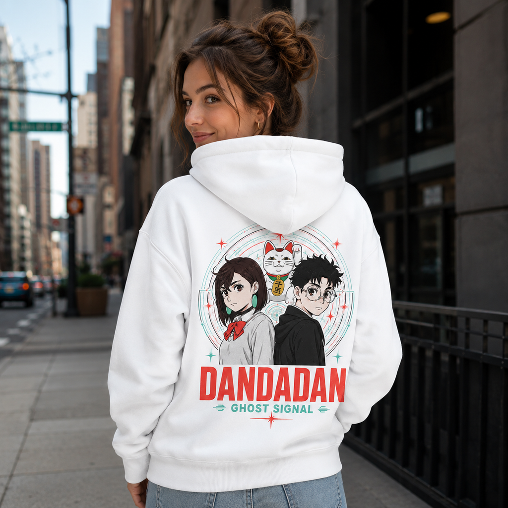 Momo Ayase & Ken Takakura Dandadan Anime Hoodie - Ghost Signal