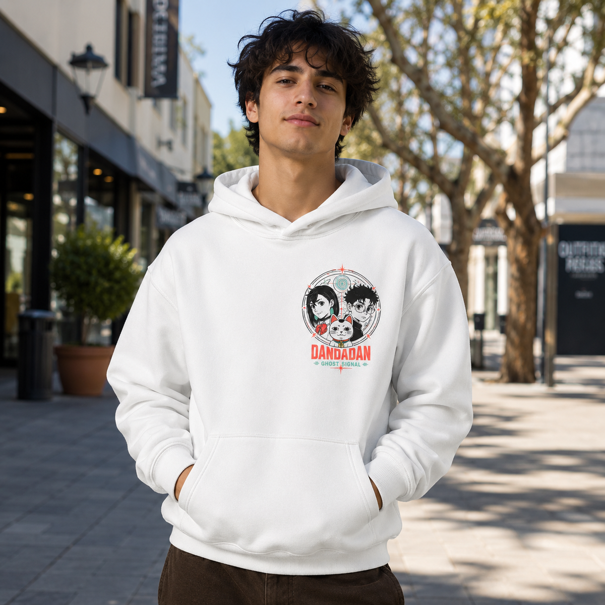 Momo Ayase & Ken Takakura Dandadan Anime Hoodie - Ghost Signal
