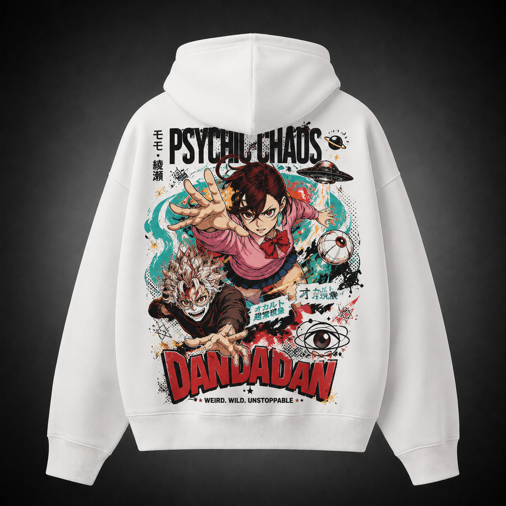 Momo Ayase & Ken Takakura Dandadan Anime Hoodie - Psychic Chaos