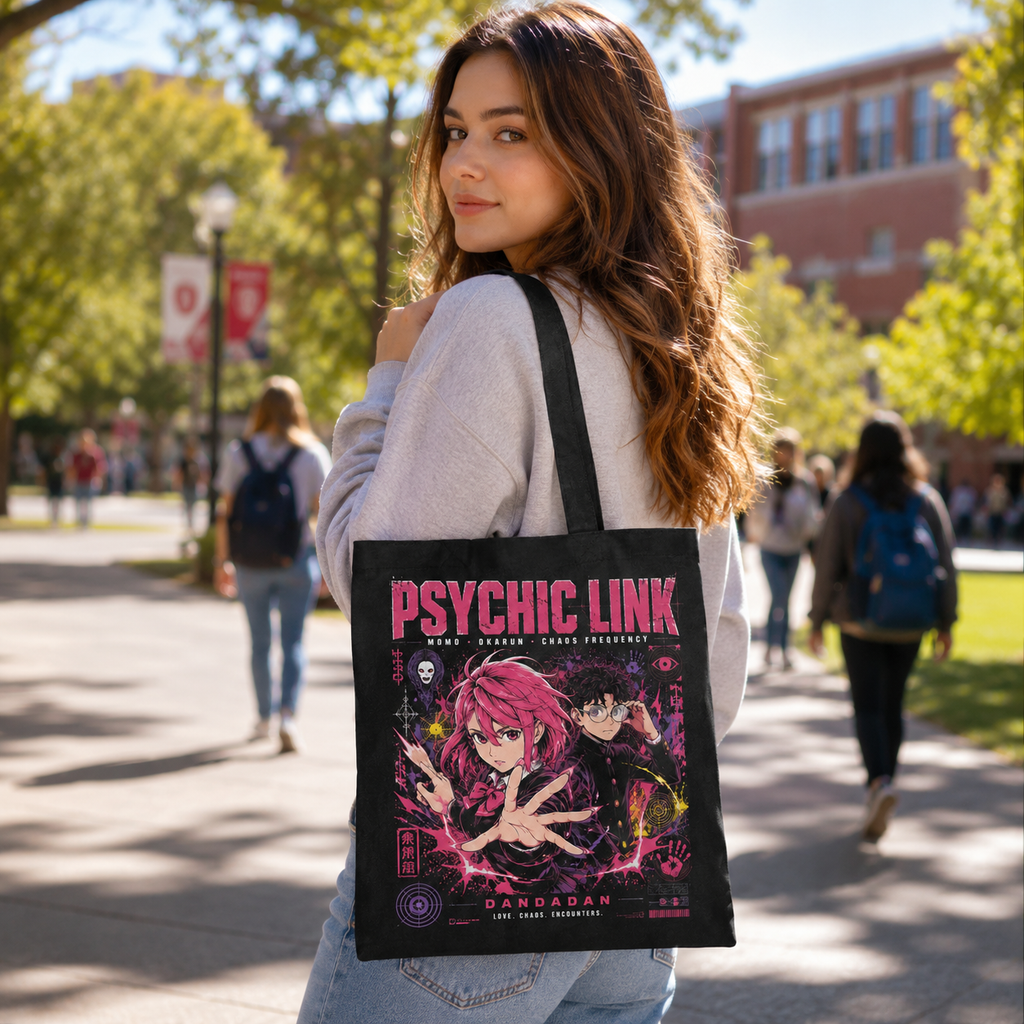 Momo Ayase & Ken Takakura Dandadan Anime Canvas Tote Bag - Psychic Link