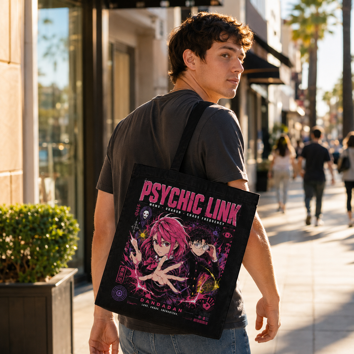 Momo Ayase & Ken Takakura Dandadan Anime Canvas Tote Bag - Psychic Link