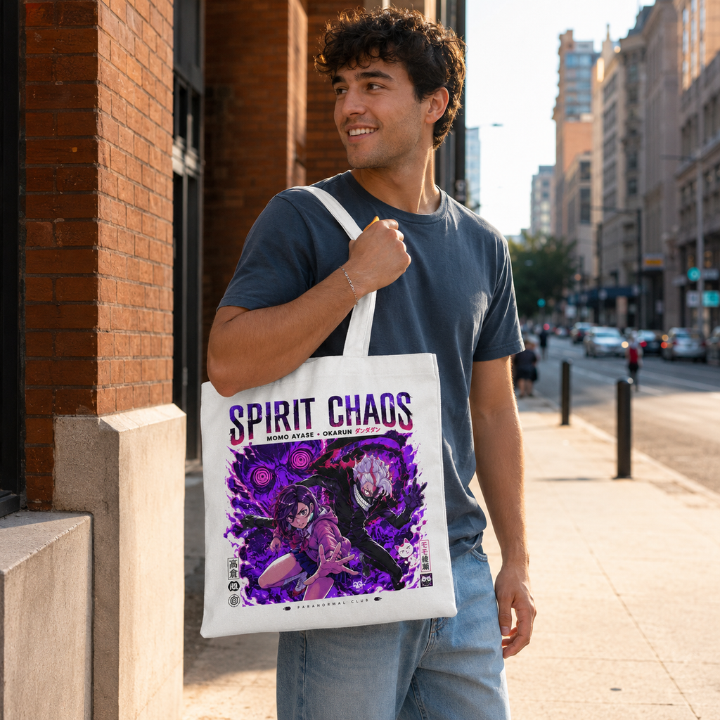 Momo Ayase & Ken Takakura Dandadan Anime Canvas Tote Bag - Spirit Chaos