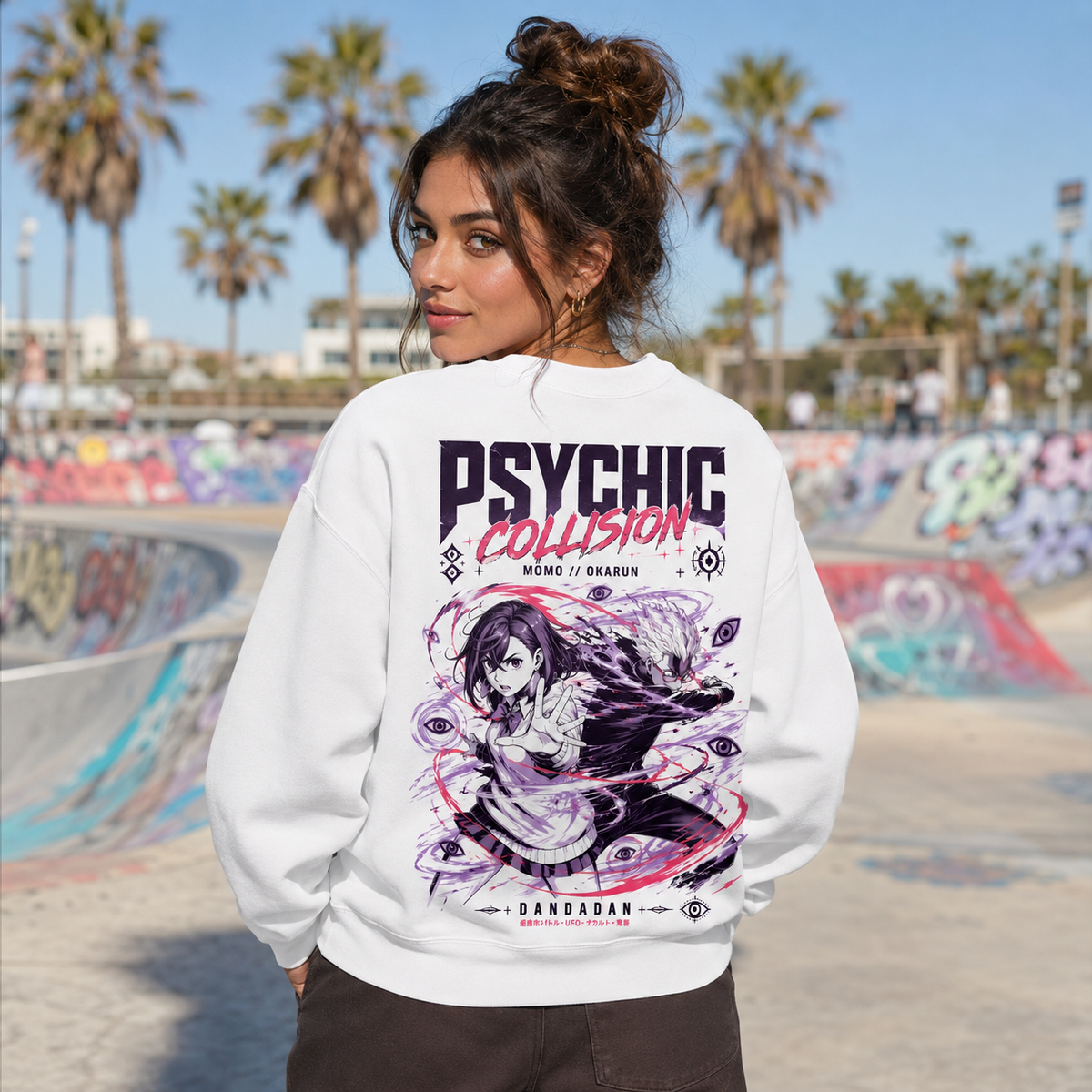 Momo Ayase & Okarun Dandadan Anime Sweatshirt - Psychic Collision