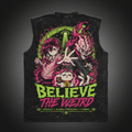 Momo Ayase & Turbo Granny Dandadan Anime Tank Top - Believe The Weird Acid Wash Vest