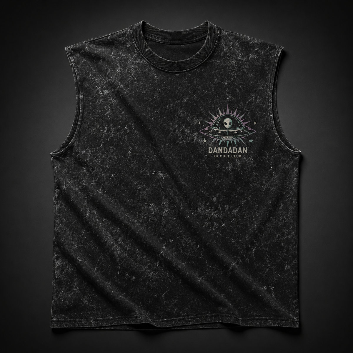 Momo Ayase & Turbo Granny Dandadan Anime Tank Top - Occult Club Acid Wash Vest