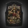Monkey D. Luffy One Piece Anime Tank Top - Age Of Adventure Acid Wash Vest