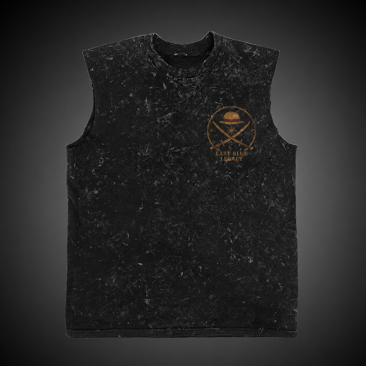 Monkey D. Luffy One Piece Anime Tank Top - Chase The Horizon Acid Wash Vest
