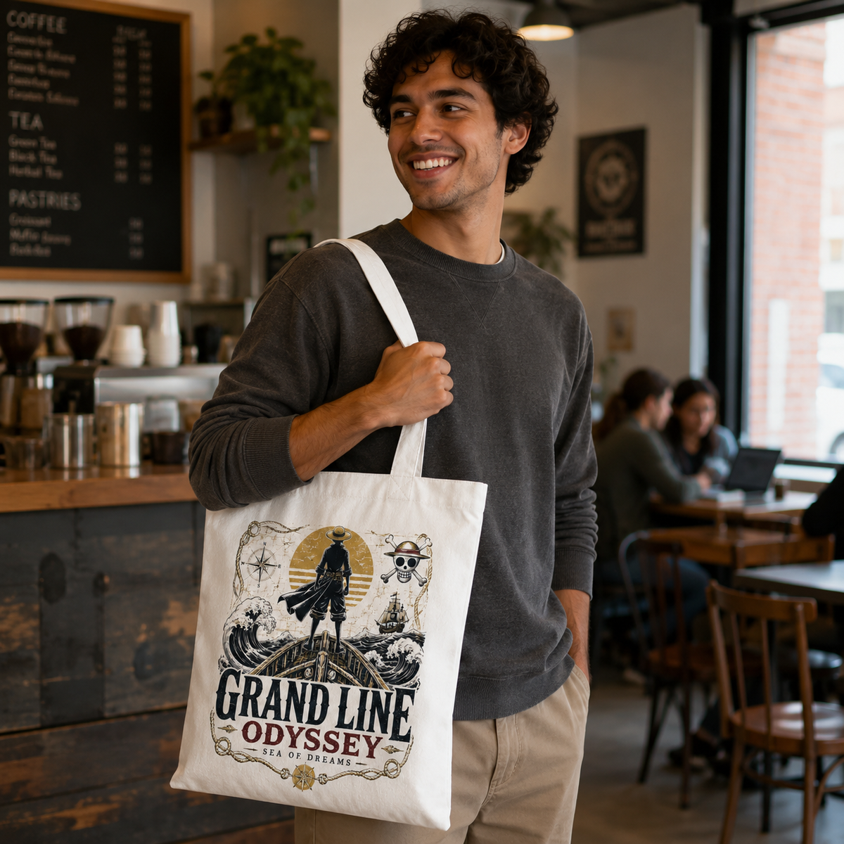 Monkey D. Luffy One Piece Anime Canvas Tote Bag - Grand Line Odyssey