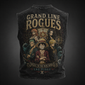 Monkey D. Luffy One Piece Anime Tank Top - Grand Line Rogues Acid Wash Vest