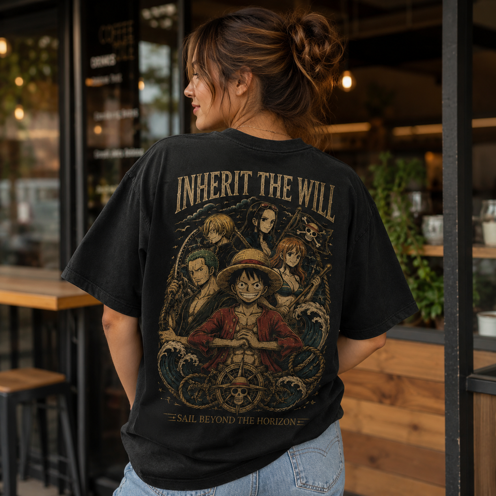 Monkey D. Luffy One Piece Anime Graphic Tee - Inherit The Will