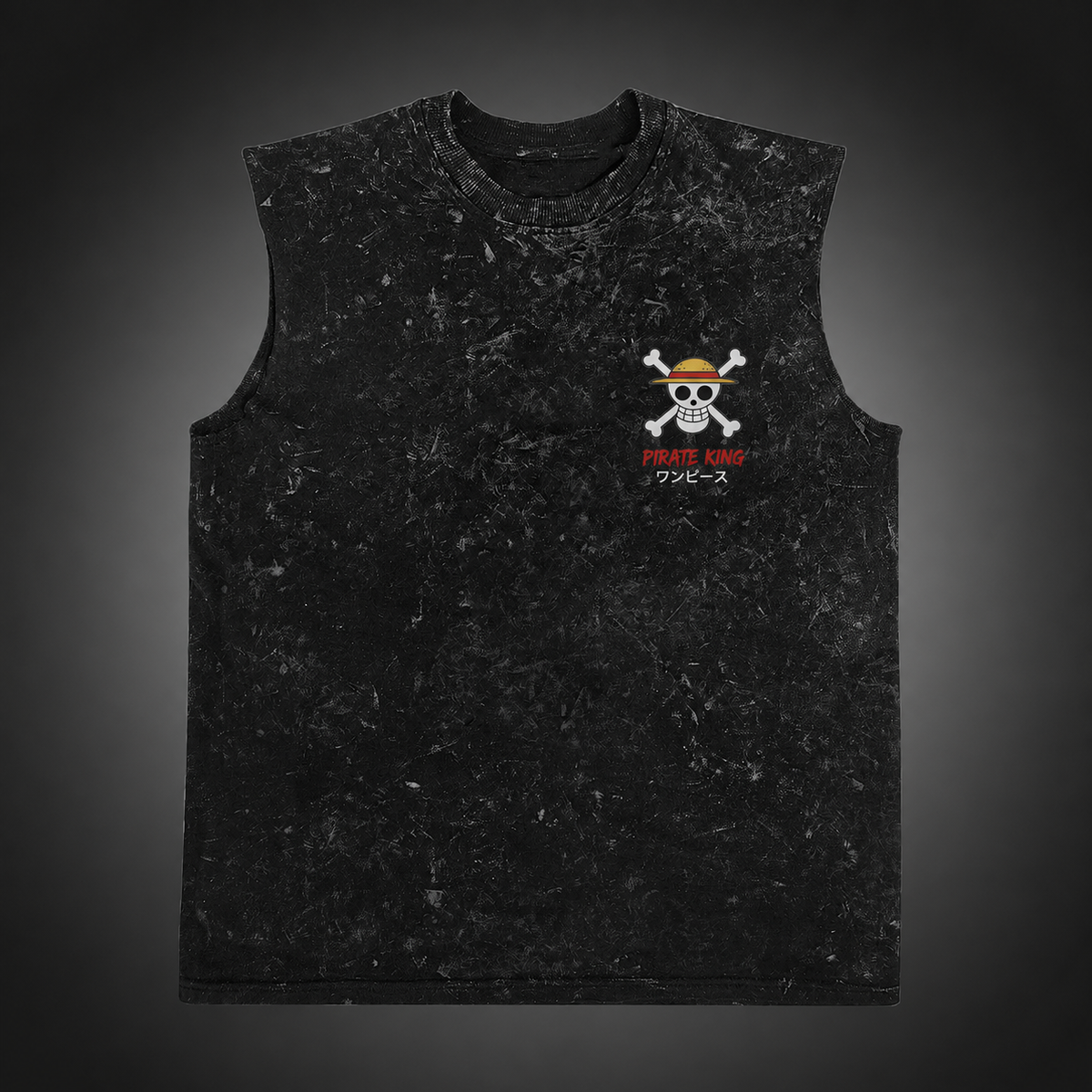 Monkey D. Luffy One Piece Anime Tank Top - King Of Pirates Acid Wash Vest