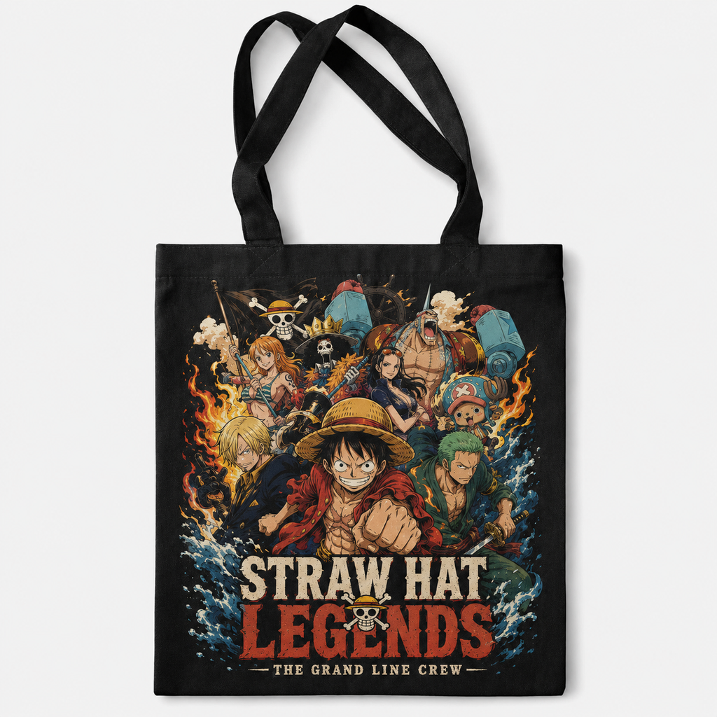 Monkey D. Luffy One Piece Anime Canvas Tote Bag - Straw Hat Legends