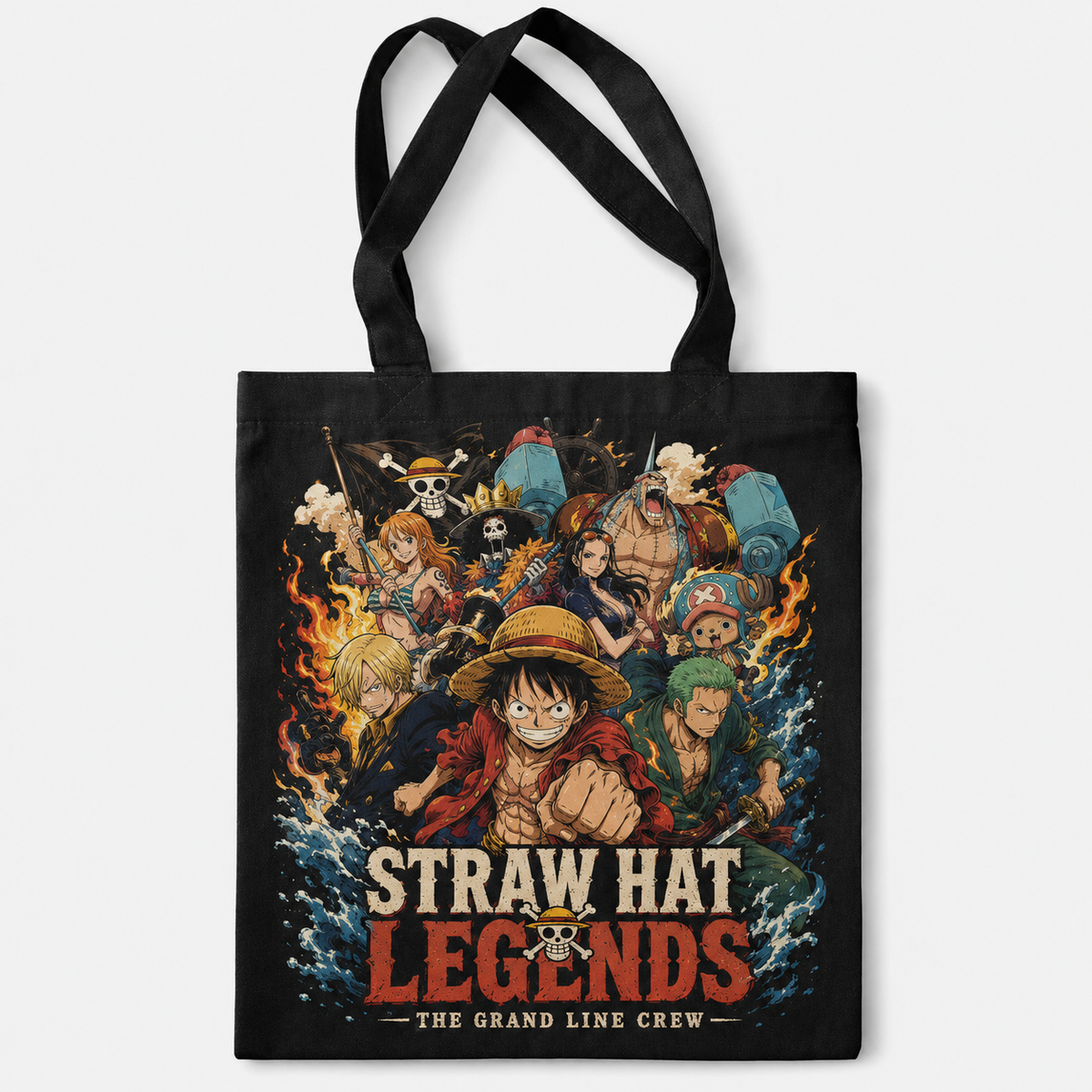 Monkey D. Luffy One Piece Anime Canvas Tote Bag - Straw Hat Legends