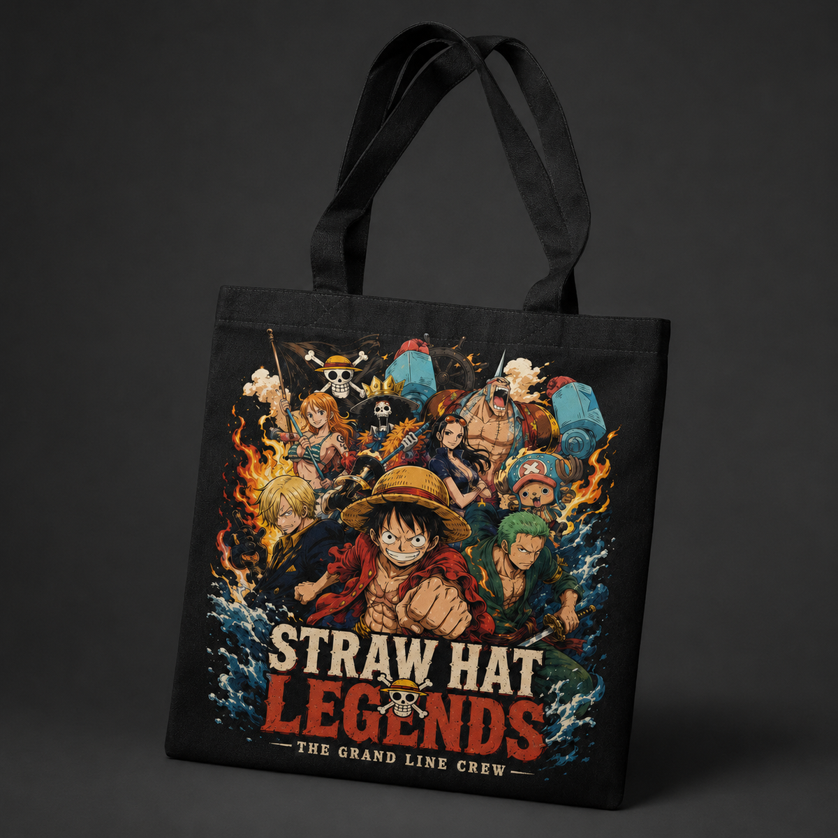 Monkey D. Luffy One Piece Anime Canvas Tote Bag - Straw Hat Legends