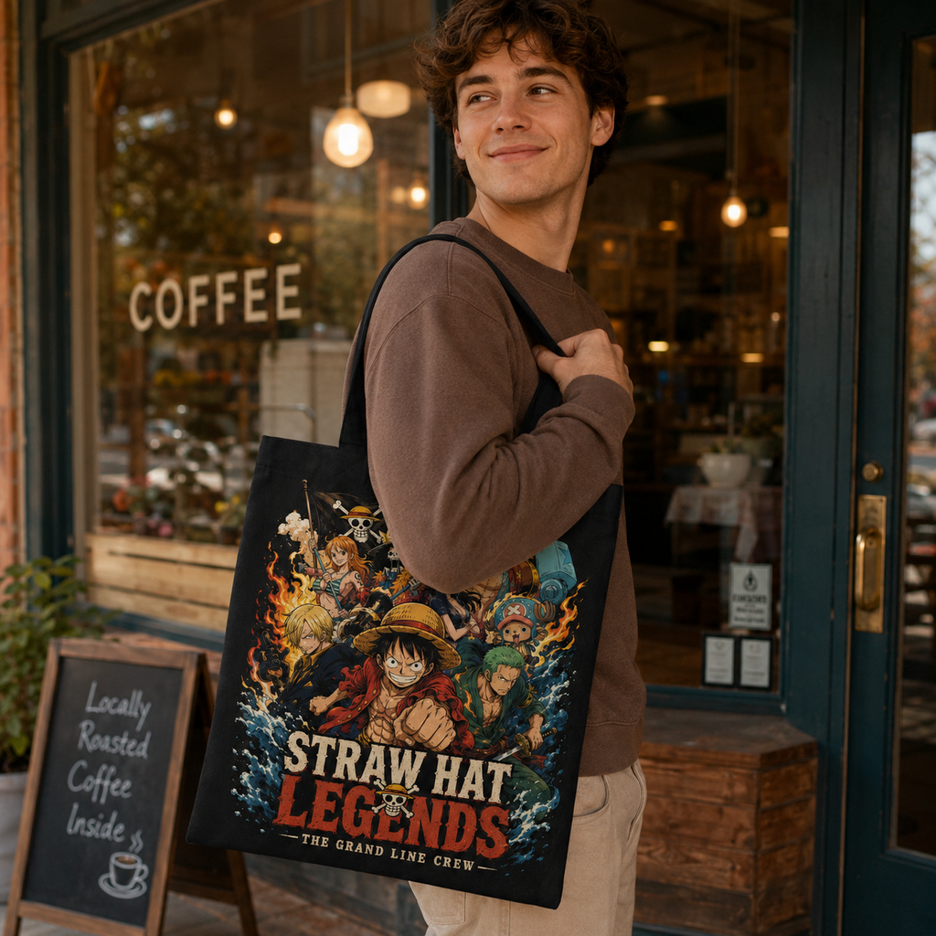 Monkey D. Luffy One Piece Anime Canvas Tote Bag - Straw Hat Legends
