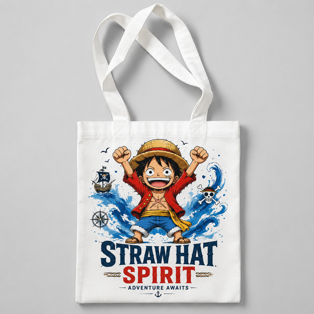 Monkey D. Luffy One Piece Anime Canvas Tote Bag - Straw Hat Spirit