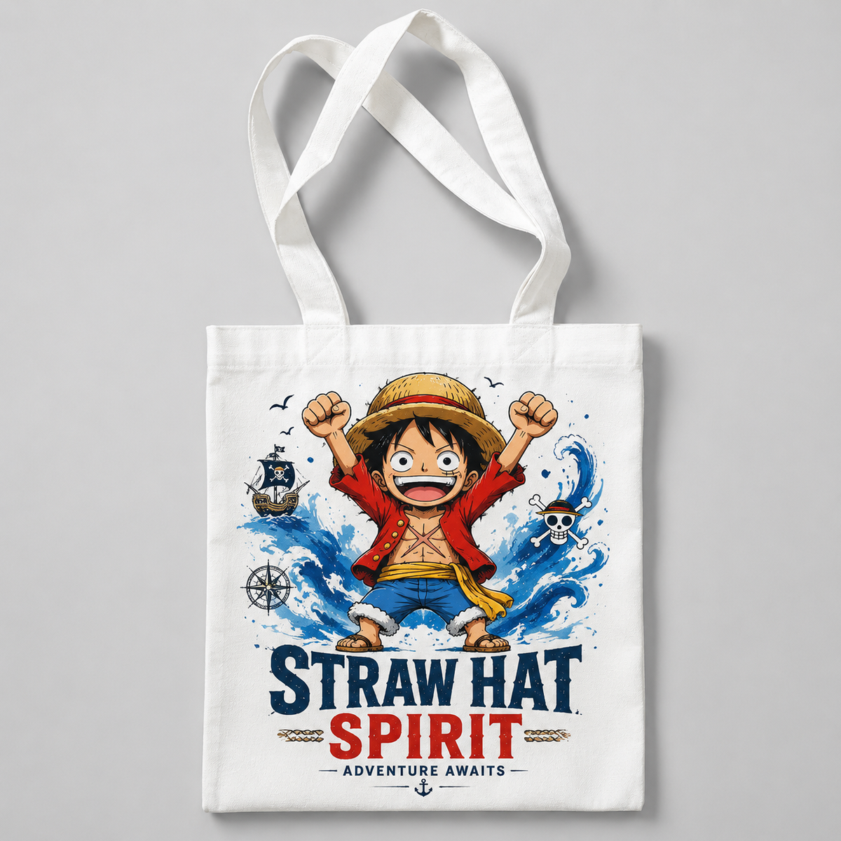 Monkey D. Luffy One Piece Anime Canvas Tote Bag - Straw Hat Spirit