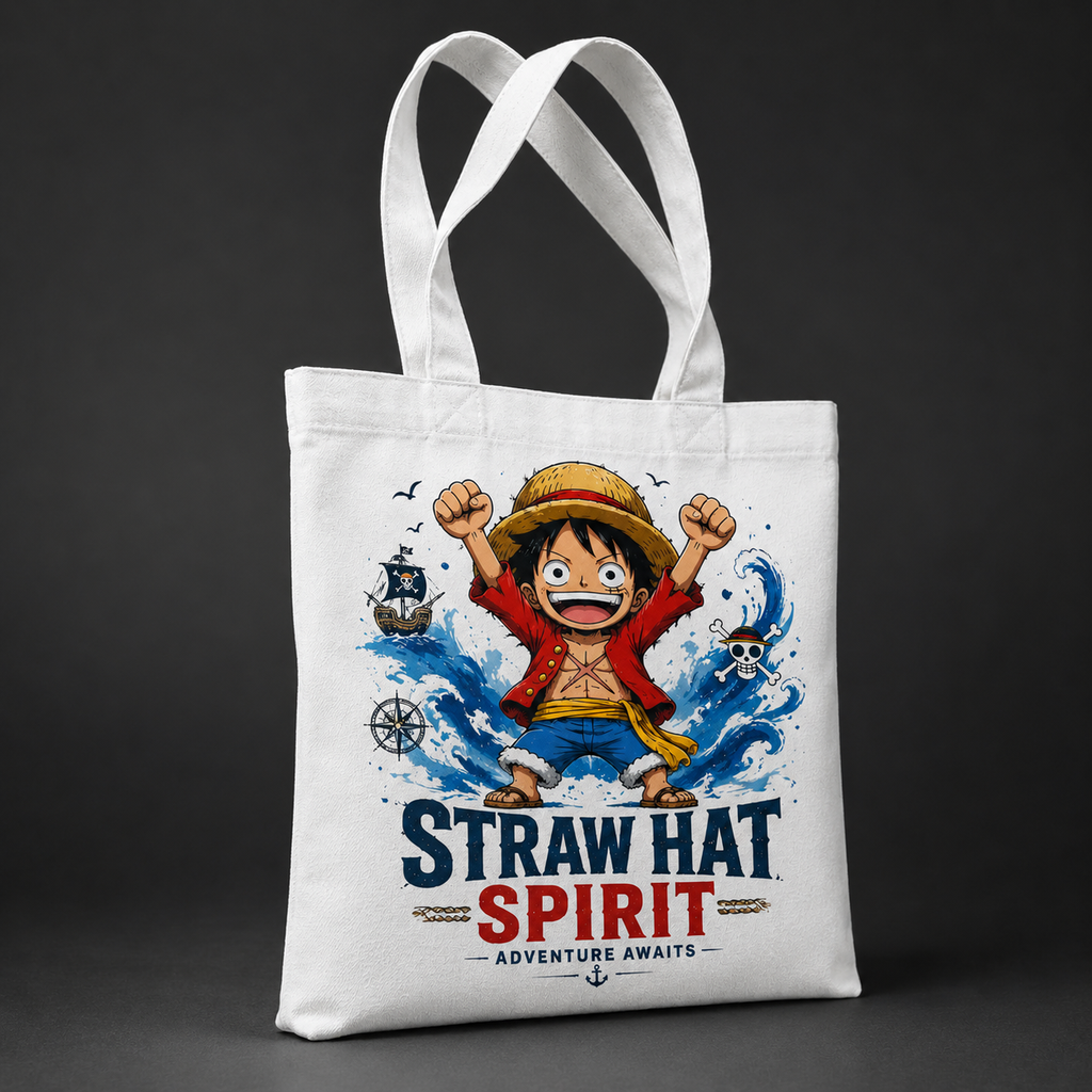 Monkey D. Luffy One Piece Anime Canvas Tote Bag - Straw Hat Spirit