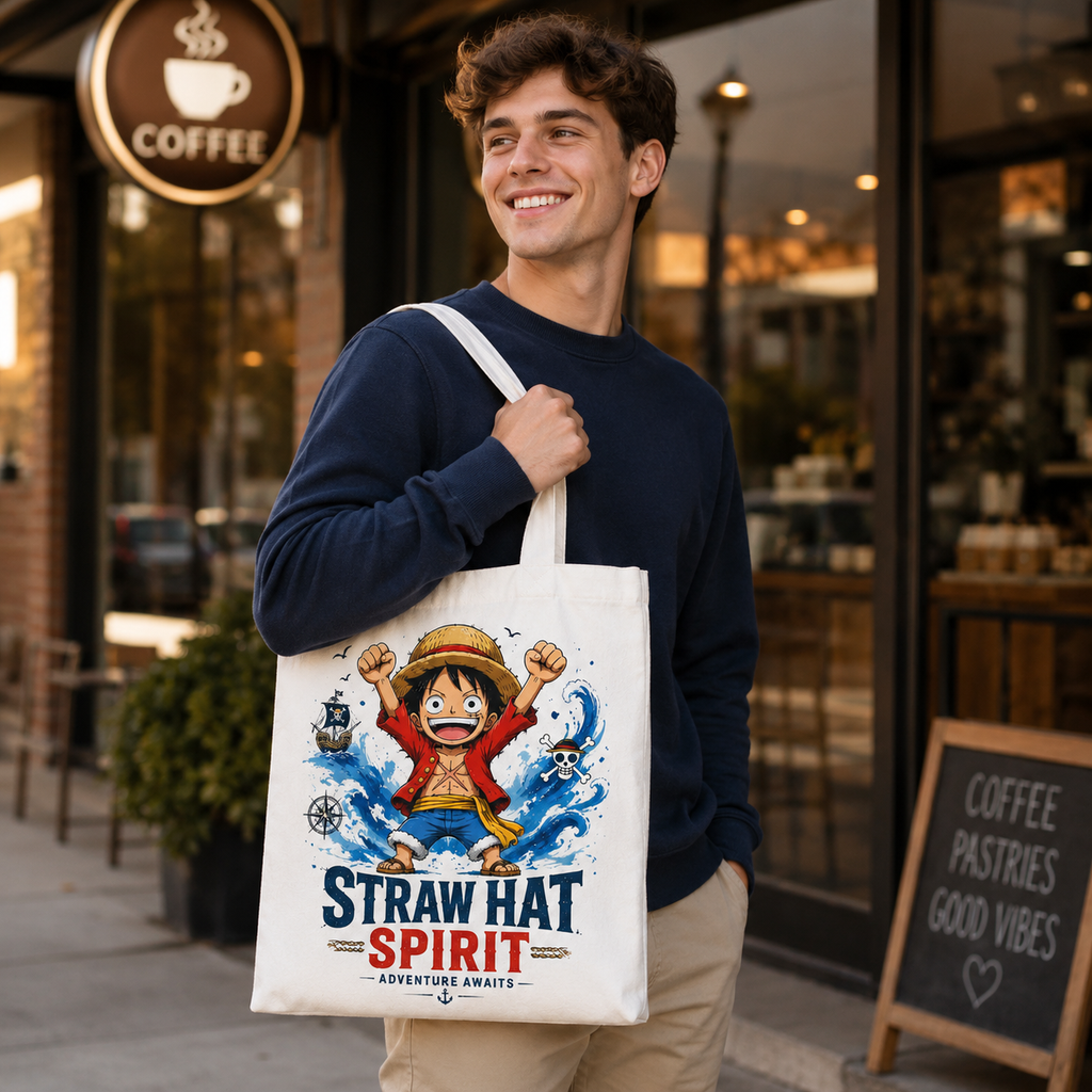 Monkey D. Luffy One Piece Anime Canvas Tote Bag - Straw Hat Spirit