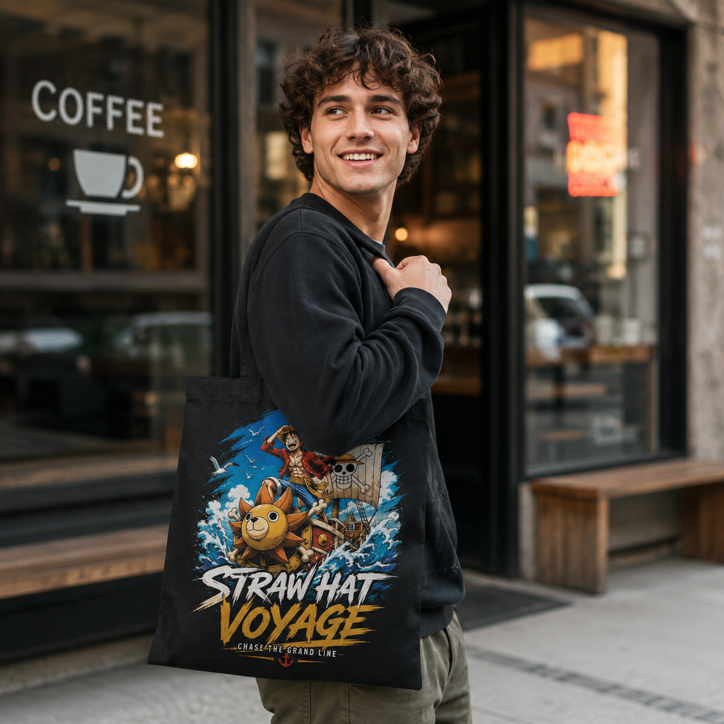 Monkey D. Luffy One Piece Anime Canvas Tote Bag - Straw Hat Voyage