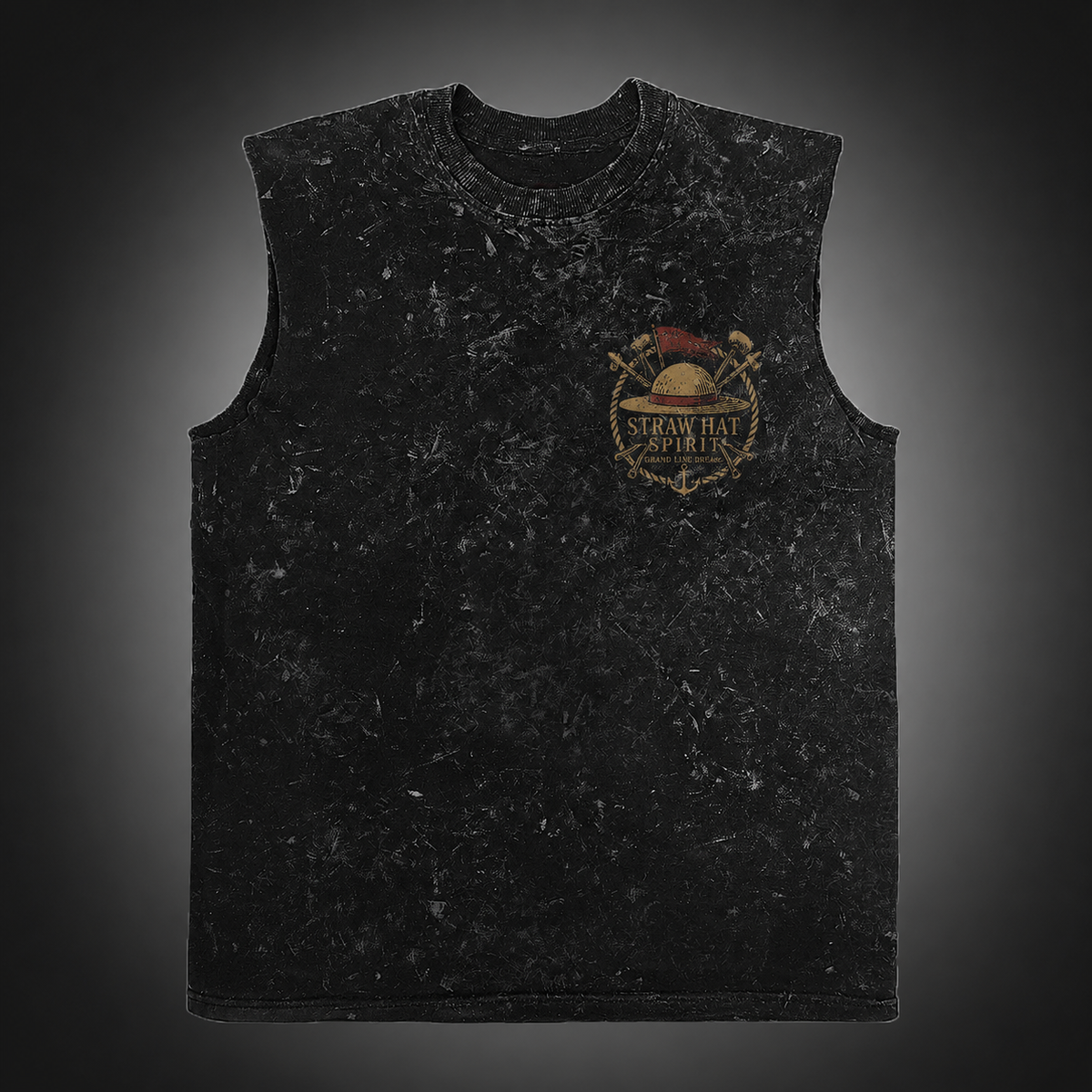 Monkey D. Luffy One Piece Anime Tank Top - Unbound Spirit Acid Wash Vest